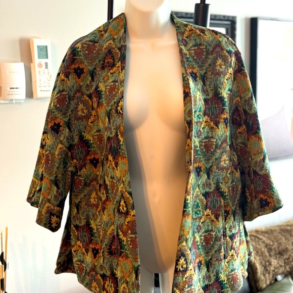 ZARA Open Front Aztec Tribal Tapestry Jacket - Picture 6 of 6
